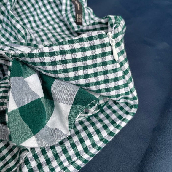 ZARA Trafaluc Green Plaid Ruffled Checkered Midi Skirt SizeXS - Picture 9 of 9
